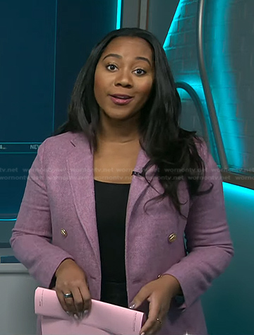 Kay Angrum’s pink double breasted blazer on NBC News Daily