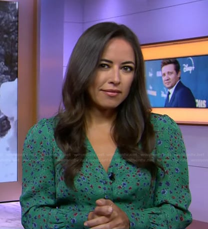 Kaylee’s green floral blouse on Today