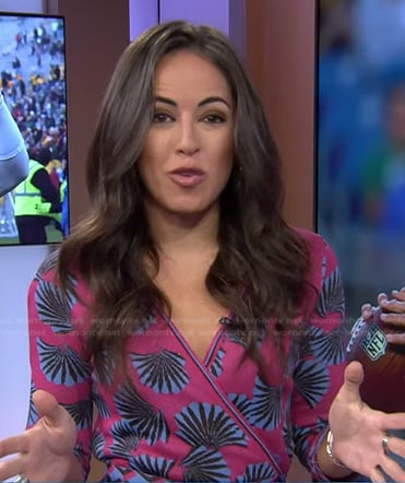 Kaylee’s pink floral wrap dress on Today