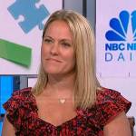 Kelley Kitley’s red printed ruffle dress on NBC News Daily