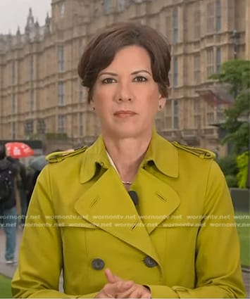 Kelly Cobiella’s yellow trench coat on Today