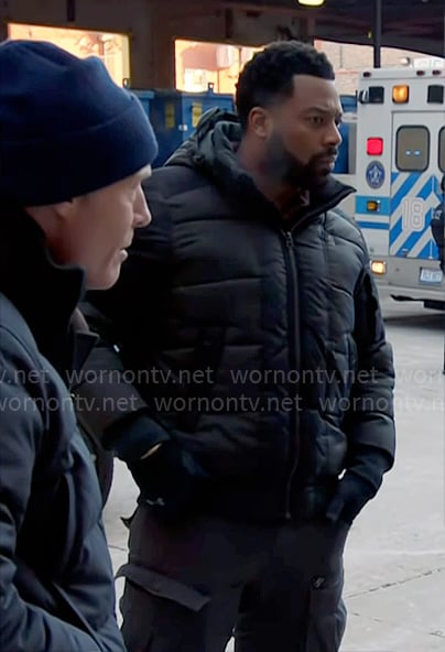 Kevin’s quilted bomber jacket on Chicago PD