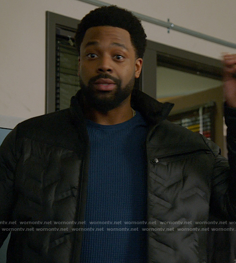 Kevin’s black jacket with chevrons on Chicago PD