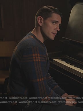 Kevin’s blue plaid sweater on Riverdale