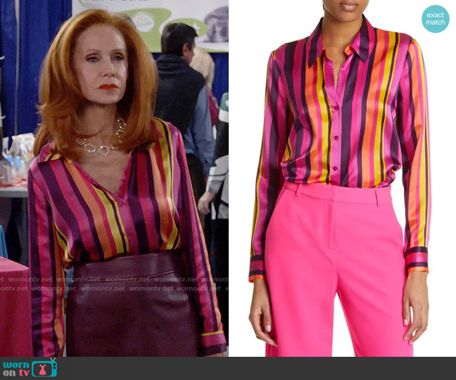 L'Agence Hallie Shirt worn by Sheila (Swoosie Kurtz) on Call Me Kat