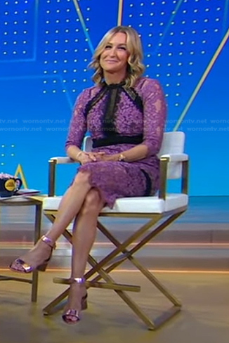 Lara’s purple and black lace dress on Good Morning America