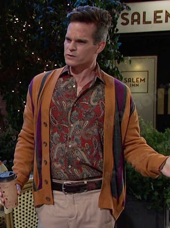 Leo’s red paisley shirt on Days of our Lives