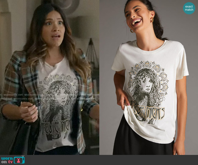 LetLuv Stevie Nicks Graphic Tee worn by Nell Serrano (Gina Rodriguez) on Not Dead Yet