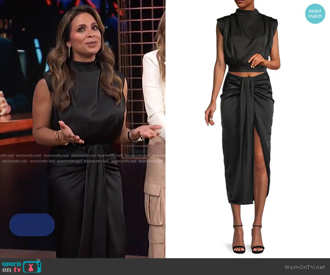 Line & Dot Selma Pleated Satin Crop Top worn by Carolina Bermudez on E! News