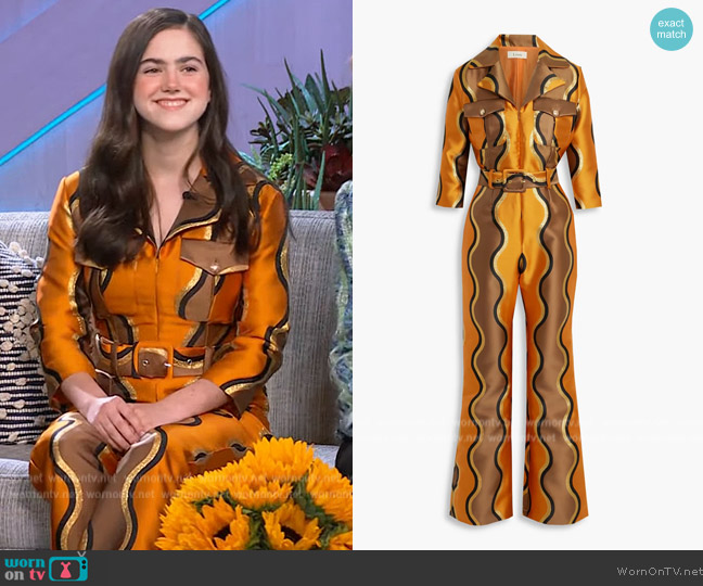 WornOnTV: Abby Ryder Fortson's orange metallic belted