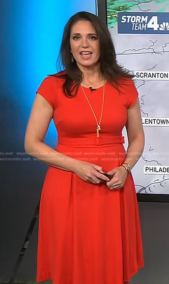 Maria Larosa’s red belted dress on Today