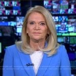 Martha Raddatz’s blue double breasted blazer on Good Morning America