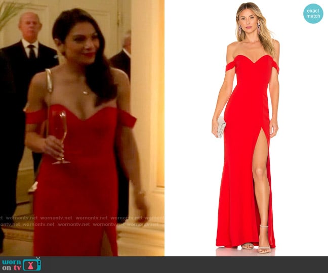 NBD Maracuya Gown worn by Helen Tasker (Ginger Gonzaga) on True Lies
