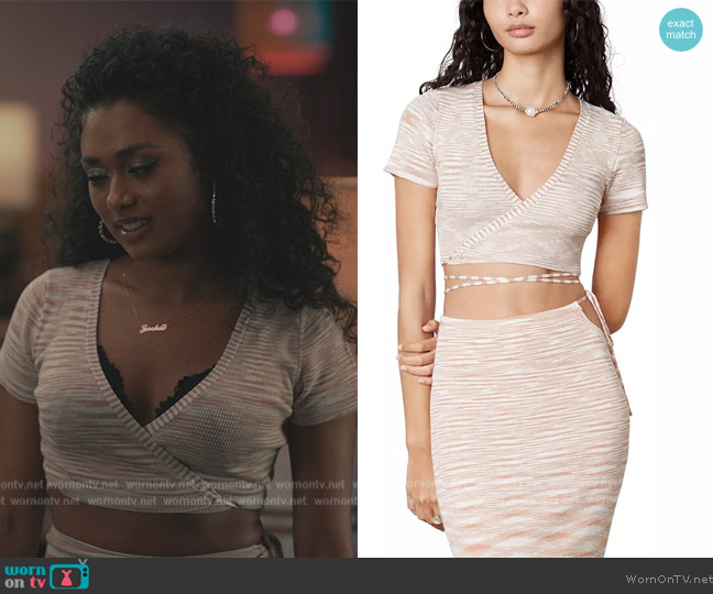 Nia Wraparound Knit Crop Top worn by (Jazlyn Martin) on Bel-Air