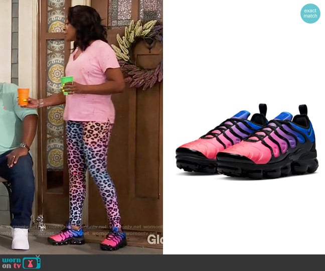 Nike Air Vapormax Sneakers Racer Blue/ Black/ Hyper Pink worn by Tina Butler (Tichina Arnold) on The Neighborhood