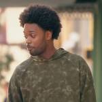 Noah’s green tie dye print hoodie on Grand Crew