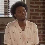 Noah’s white star print shirt on Grand Crew
