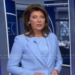 Norah’s light blue blazer on CBS Evening News