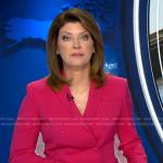 Norah’s pink blazer on CBS Evening News