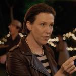 Olivia’s burgundy leather moto jacket on Single Drunk Female