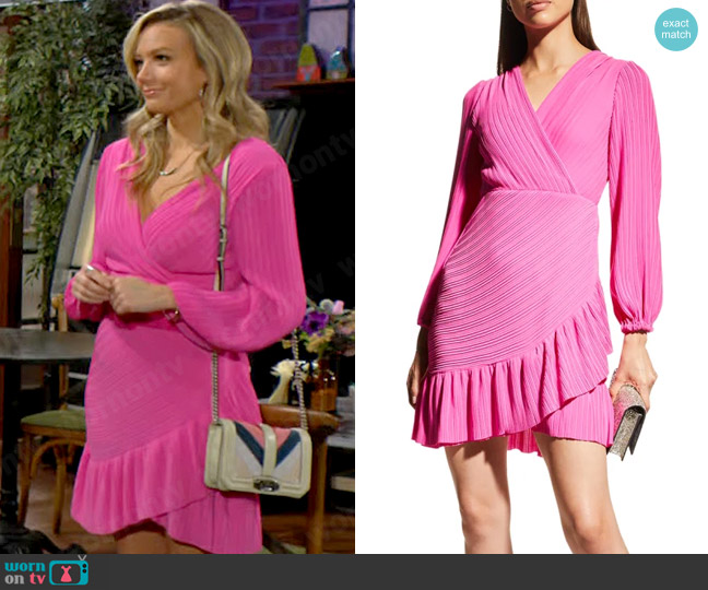 One33 Social Pleated Surplice Dress worn by Abby Newman (Melissa Ordway) on The Young and the Restless