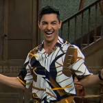 Parker’s abstract print shirt on Bunkd