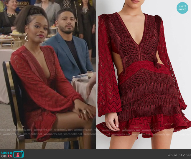 Patbo Fringe Cut-Out Mini Dress worn by Alicia (Pauline Dyer) on All American