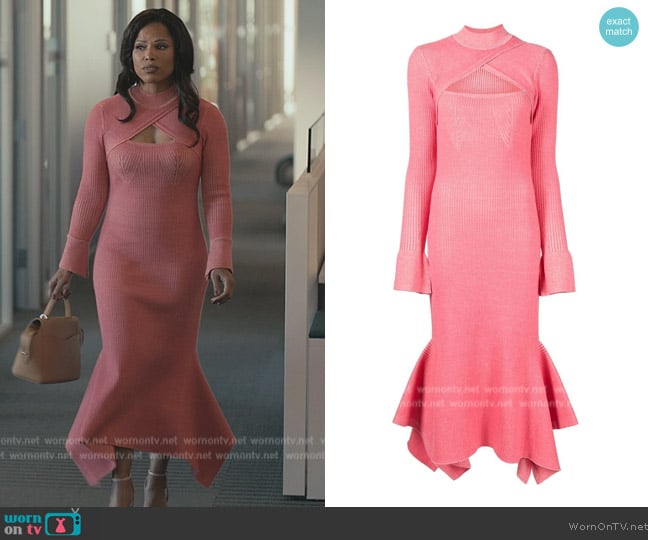 3.1 Phillip Lim Cut-out Ribbed Knit Dress worn by (Diandra Lyle) on Bel-Air