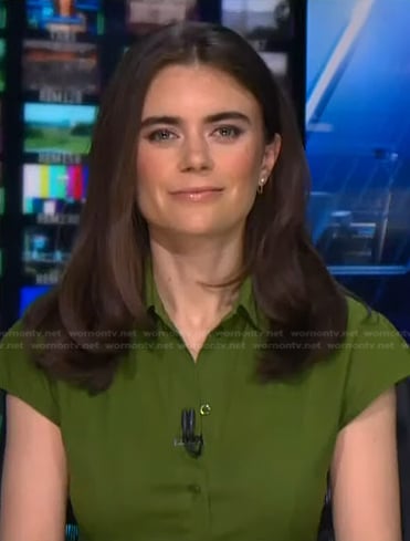 Pippa Stevens’s green short sleeve dress on NBC News Daily