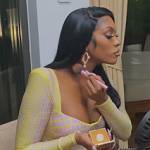 Porsha’s yellow crocodile print top and skirt on The Real Housewives Ultimate Girls Trip