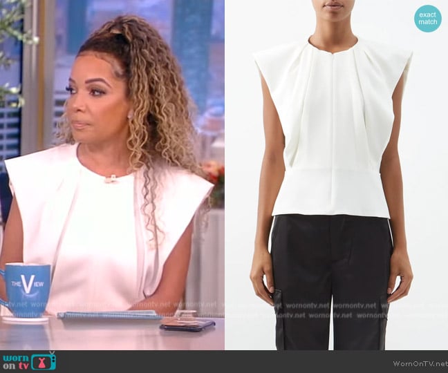 Proenza Schouler Draped crepe top worn by Sunny Hostin on The View