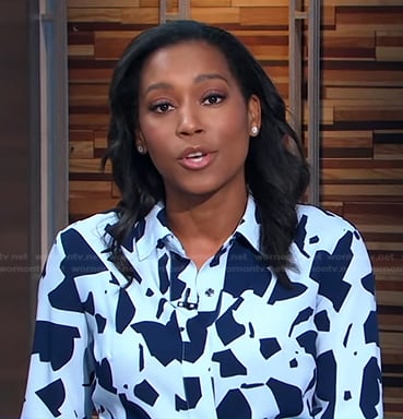 Rahle’s blue printed shirtdress on Good Morning America