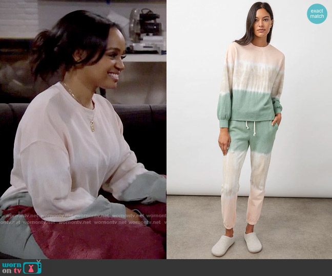 Rails Reeves Sweatshirt in Sherbert Tie Dye worn by Randi (Kyla Pratt) on Call Me Kat