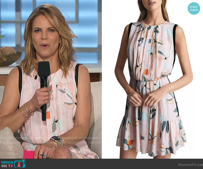 Reiss Jacqueline Leaf Print Mini Dress worn by Natalie Morales on The Talk