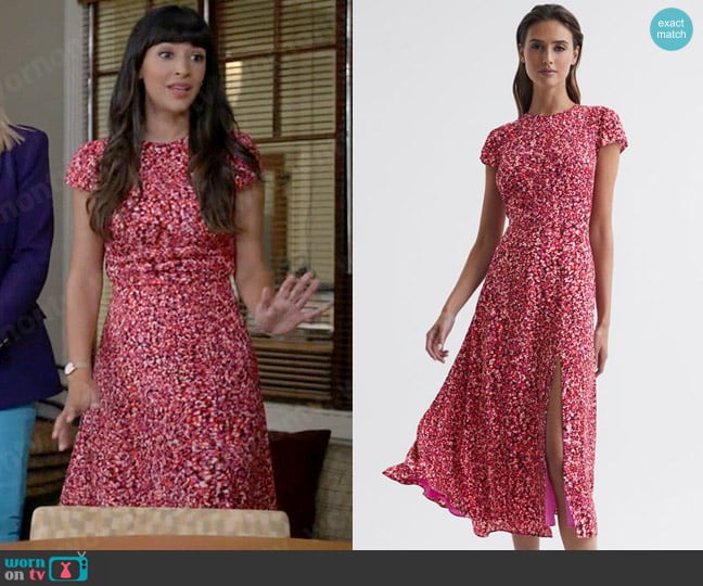 Reiss Livia Dress worn by Sam (Hannah Simone) on Not Dead Yet