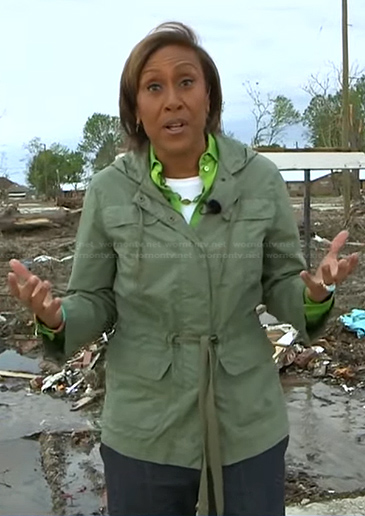 Robin’s green utility jacket on Good Morning America