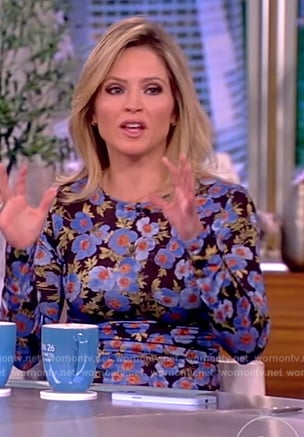 Sara’s floral print mesh dress on The View
