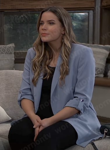Sasha’s blue blazer on General Hospital