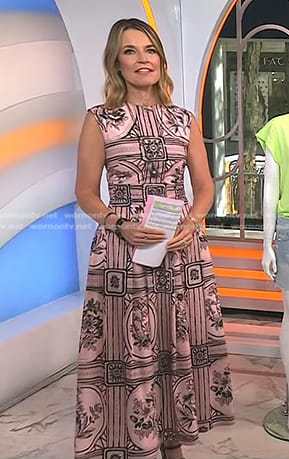 Savannah’s pink floral midi dress on Today