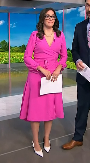 Savannah’s pink wrap dress on NBC News