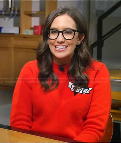 Savannah’s red love sweater on Today