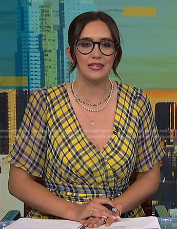 Savannah’s yellow plaid wrap mini dress on NBC News
