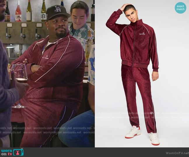 Sergio Tacchnini Debossed Velour Track Jacket worn by Sherm Jones (Carl Tart) on Grand Crew