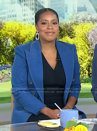 Sheinelle’s blue denim blazer on Today