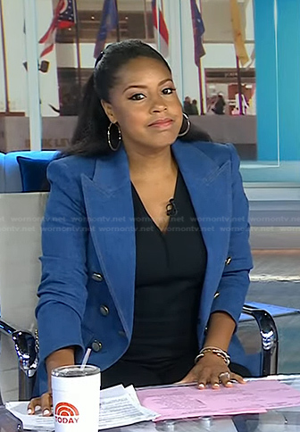Sheinelle’s blue denim blazer on Today