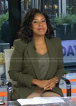 Sheinelle’s green double breasted blazer on Today