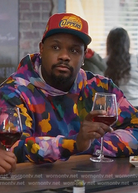 Sherm’s abstract print hoodie on Grand Crew