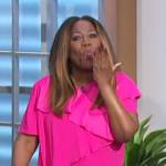 Sheryl’s pink ruffle top on The Talk
