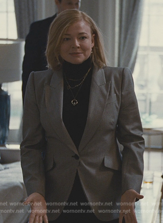Shiv’s check print blazer on Succession