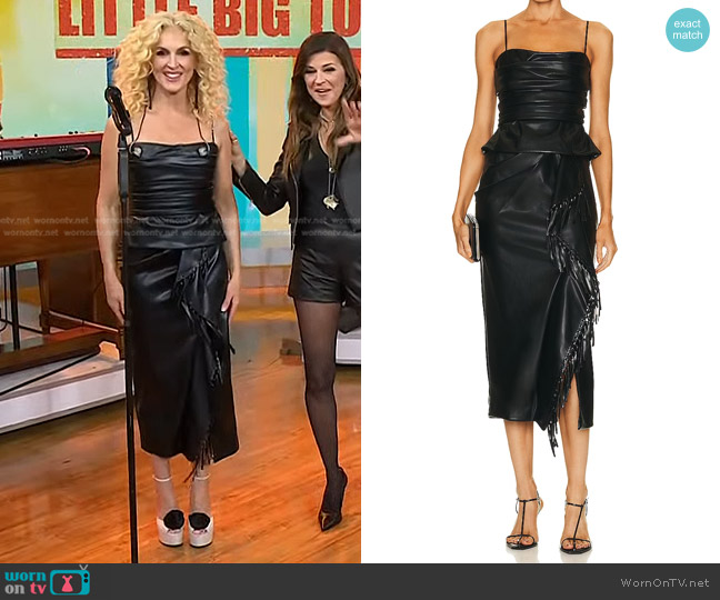SimKhai Sabine Fringe Wrap Skirt worn by Kimberly Schlapman on Today